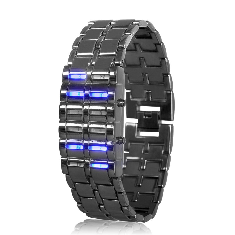 Binary LED "Blue Samurai" Laikrodis